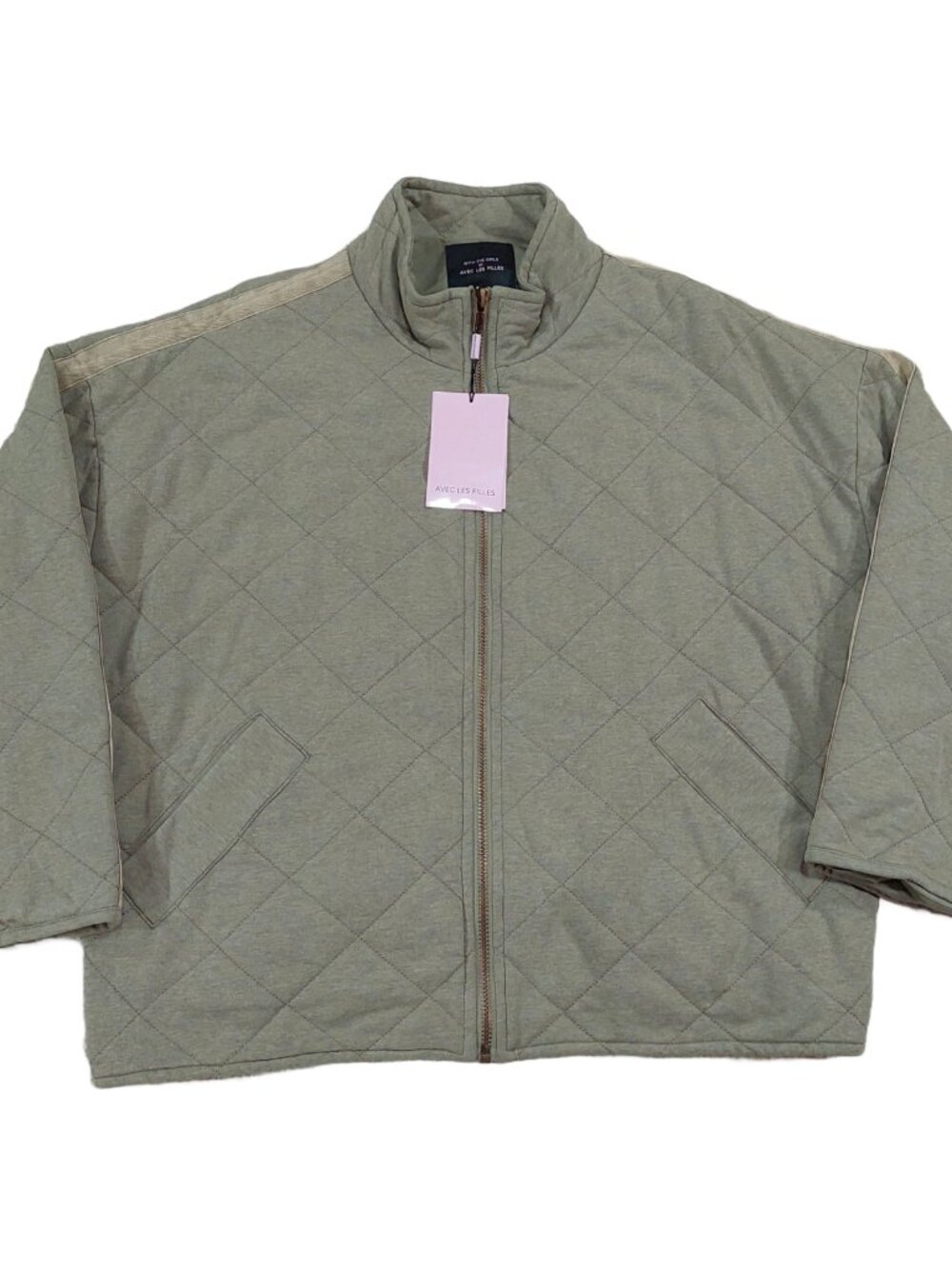 NEW! Avec Les Filles Quilted Dolman Jacket Sage Women's Large 'WITH THE GIRLS'
